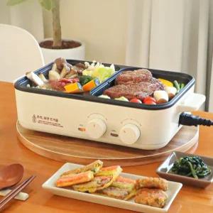 반반 멀티 전기그릴 멀티쿠커 개별온도조절 내열유리 뚜껑