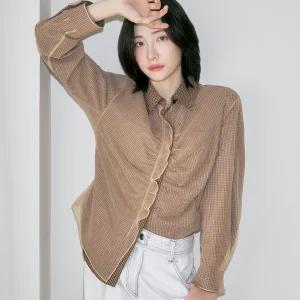 [AK플라자] [주크] 매쉬 레이어드 체크 셔츠