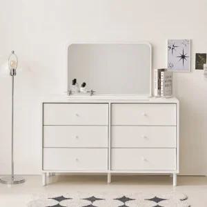 보루네오 마르체 폴라 E0자재 6단 와이드 서랍장+스탠딩 화장대 거울 BOW531C (착불)