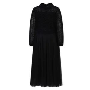 [롯데백화점]씨 벨벳 패턴 모크넥 튤 원피스 SJOAX2519