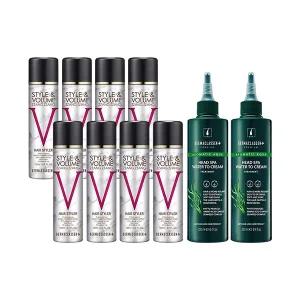 더마클라센 볼륨짱짱 흑채스프레이 자연갈색 120ml x8 + 헤드스파 탈모케어 트리트먼트 250ml x2