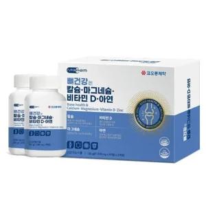 [코오롱제약] 뼈건강엔 칼슘.마그네슘.비타민D.아연 [2개월분, 60정*2ea]