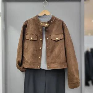 [무자크]페이크레더 넥스냅 스웨이드자켓 MP7LJ06