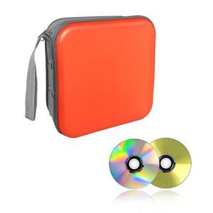Augeny 48 용량 CD 케이스, 휴대용 DVD 하드 플라스틱 케이스 홀더, 자동차, 가정, 여행, 정리함, 범용 보호 보관 지퍼 박스(오렌지)