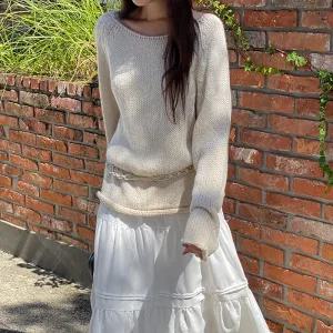 [코코블랑] 롤링 레글런 루즈핏 니트