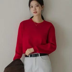 [시크폭스] [보풀제로] 비스코스 라운드 니트_53KN605