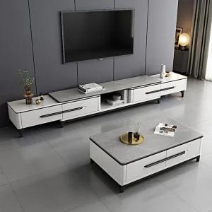 낮은 거실 장 대리석 티비 다이 사이드 보드 선반 커피 테이블(6mm 두께) - 1.2m