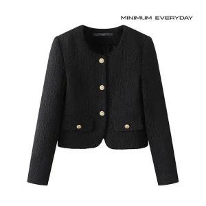 미니멈 에브리데이 노카라 페미닌 페이크 포켓 트위드 자켓 EA3JK014D 443378