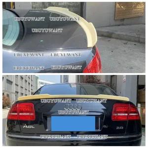 스포일러 ABS 테일 스포일러 A8 액세서리 전용 장식 자동차 트렁크 립 윙 아우디 A8 D3 2002 2003 2004 200