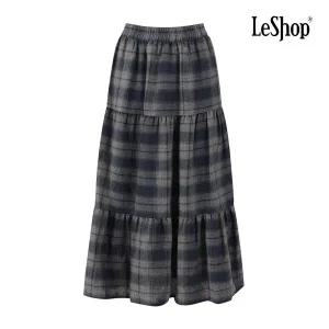 [르샵] 피치기모 체크 캉캉 롱 스커트 (BP9SK010A)