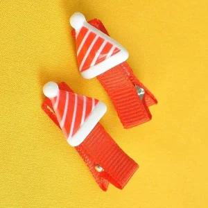 크리스마스 미니미니 산타모자헤어핀 2개입 파티소품