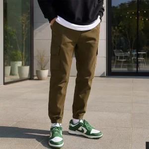 스판 면 카고 조거팬츠 (7color M-3XL) 밴딩 건빵 사계절 카키