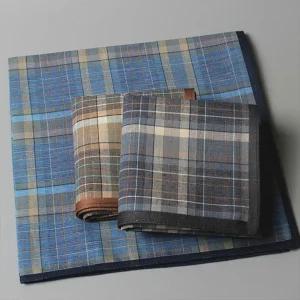 남자 면수건 체크 무늬 정사각형 손수건 땀수건 3매 여름 손수건 면수건 남자 스포츠타월 면타월