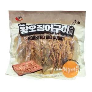 [2508CO(과자/간식류(기타 간식))]정화 왕오징어구이 스틱 376g (94g X 4)