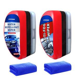 CITIZHN 차량용 윈드스크린, 창문, 거울, 안경용 발수 및 김서림 방지 와이퍼 - 어플리케이터 포함 방우 및 김서림 방지제 - 2팩