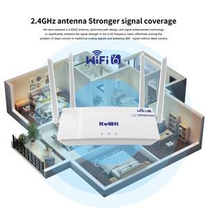 KuWFi 4G CAT4 LTE 라우터 300Mbps 무선 WiFi6 모뎀 RJ45 포트 나노 USIM 슬롯 외부 안테나 지원 10 사용자