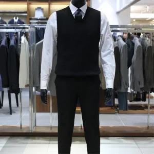 [바쏘](의정부점)25FW 고급 캐시미어 블랜딩 니트 베스트(조끼) 3종 [ 블랙,차콜,네이비 ]