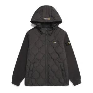 [내셔널지오그래픽] N224MFT030 소재 믹스 하이브리드 퀼팅 변형 패딩 자켓 C GREY