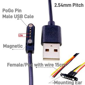 스마트 팔찌 남성 와이어 2 3 4 5 극 USB Type-C DC 충전기 커넥터 시계 마그네틱 포고 핀 유니버설