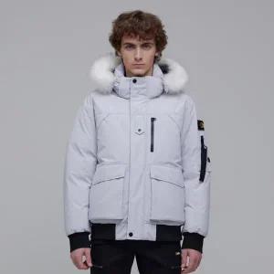 [내셔널지오그래픽][기존가 369000원] N234MDW930 남성 타루가 퍼 트리밍 후디 다운 점퍼 MC GREY