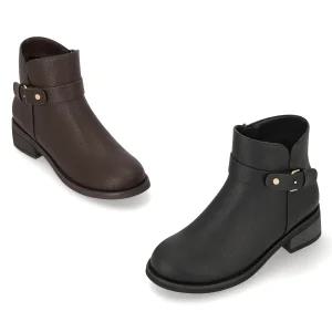 엘칸토 인텐스 여성 버클 몰드 앵클 부츠 4cm LCWA74I54V