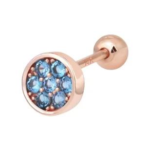 14k 금침 블루 큐빅 라운드 데일리 피어싱 (WFK1M1O)