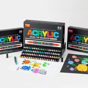 36/60/84 색상 8102 아크릴 마커 펜 수채화 물감 미술 용품 크리 에이 티브 양면 디자인 학교 Suppli