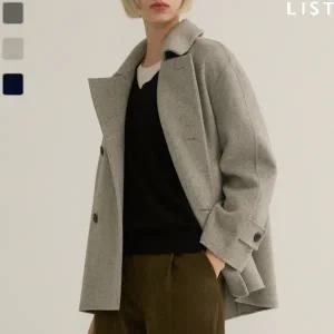 [리스트](대구신세계) 울 헤링본 핸드메이드 하프 코트