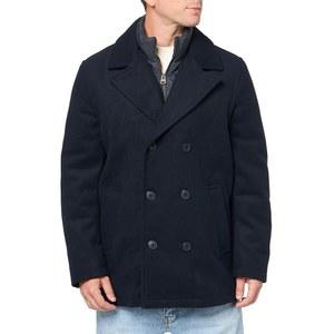 리바이스 남성 울 클래식 더블 브레스트 피코트 재킷