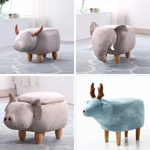 코뿔소 스툴 동물 애니멀 디자인 의자 스토리지 원목 수납함 animal stool