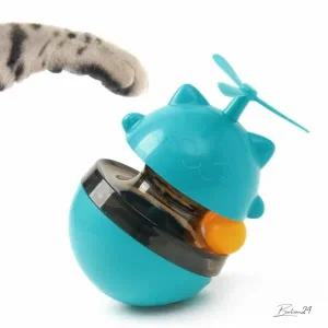 반려동물 오뚝이 간식볼 사료통 블루그린 토이 스낵볼 고양이 노즈워크