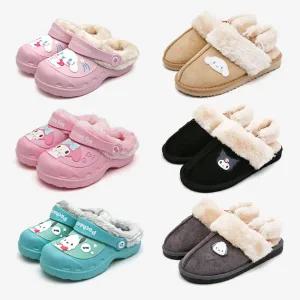 [보리보리/프리프리스 슈즈]25FW 산리오 겨울 털 방한샌들 스웨이드 슬리퍼