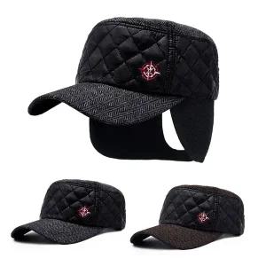 겨울 모직 귀달이 군모 누빔 패딩 극세사 안감 / 남성 남자 방한 캡 모자 등산 에이스타