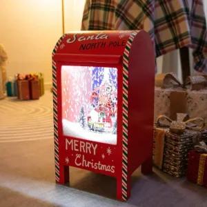 플라워트리 크리스마스 오르골 대형장식 눈내리는전구 43cm