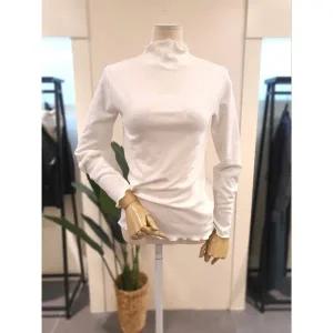 [대구백화점] [미스칸트]물결 반목 슬림핏 티셔츠 아이보리(KKTSPA01IV)