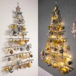 /플라워트리 크리스마스 벽트리 나무 LED 메이플 그레이 120cm