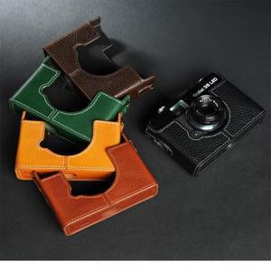 수공 사진 카메라  소가죽 가방 바디 케이스, Rollei 35 LED 보호 슬리브 박스 베이스 스킨 쉘