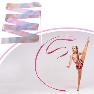 1pc 2/4m 댄스 리본 플래시 예술적 체조 발레 소품 성능 비틀림 바 훈련 장비