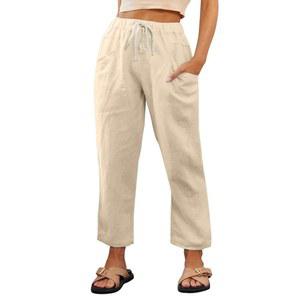 와이드팬츠 여성 겨울 고무 코튼 린넨 허리 밴딩 박시 하바지 여름 캐주얼 바지 여자바지 배기팬츠 겨울의 기모