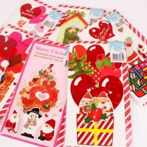 고품질 크리스마스 입체 직사각 카드 X40개 트리장식 성탄절선물 (W9AF956)