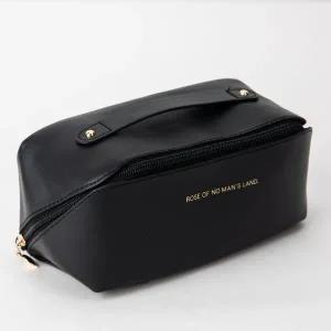 [하프클럽/]여행용 화장품 가죽 파우치 블랙 여행용파우치 화장품