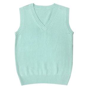 블로스티르노 여성 스웨터 조끼 V 넥 JK 유니폼 킨트 조끼 솔리드 클래식 민소매 풀오버 스웨터 상의