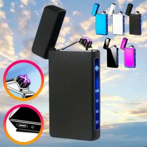 플라즈마라이터 더블아크 1개 C타입충전 무가스 방풍 대량구매 인쇄가능 78 x 36 x 115mm 81g