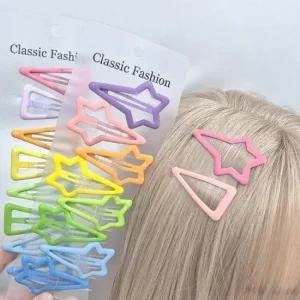 러블리 기본 별 똑딱핀 세모 모던 10개세트 귀여운 머 앞머리집게핀 여자헤어핀 올림머리