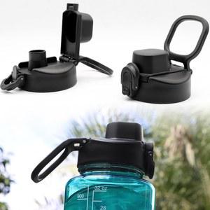 날진 32온스 53mm 와이드 마우스 보틀용 LUTQ 자동 플립 뚜껑 교체, 액세서리용 뚜껑, 손잡이가 있는 교체 캡, 검은색