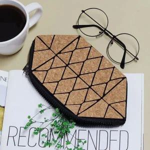 [하프클럽/]코르크 패턴 메이크업 파우치 소 화장품파우치 화장품