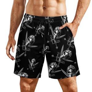 펜싱 마스크 소드 남성 수영 트렁크 퀵 드라이 비치 반바지 보드 메쉬 안감이 있는 수영복