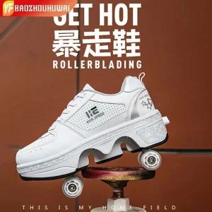 롤러 스케이트 바퀴달린 5508 바퀴 슈즈 화이트 LED 달린