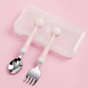 [골드스마일]유치원수저 세트핑크 유아용 수저포크 캔디