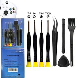Xbox One, Elite 1, 2, 360, One S, 시리즈 S/X 컨트롤러 및 콘솔용 청소 수리 도구 키트, 크로스 드라이버 PH00(+2.0), Torx 세트 T6 T8H T10H, 액세서리 키트(Xbox-8)